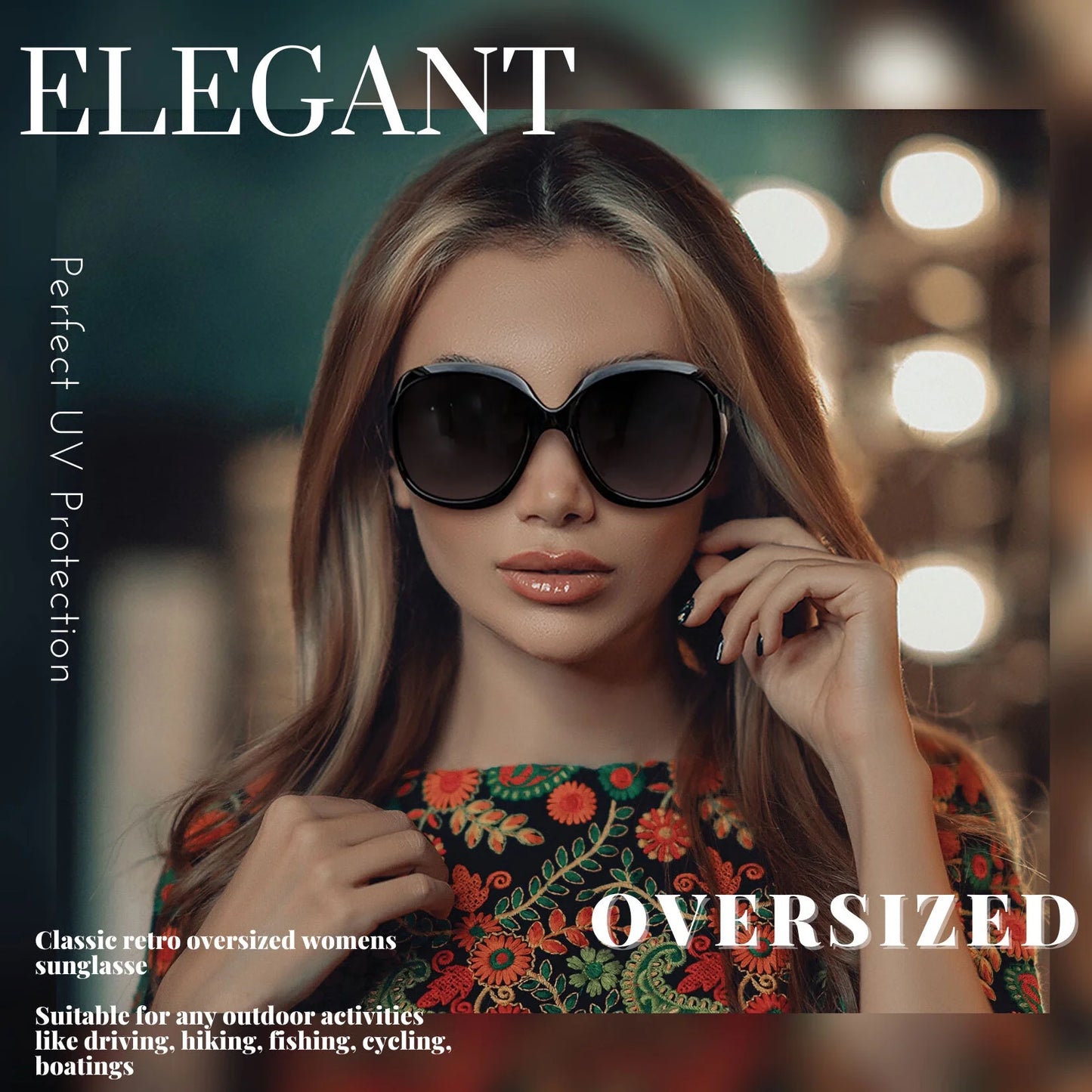 Wide Frame UV Blocking Polarized Sunglasses