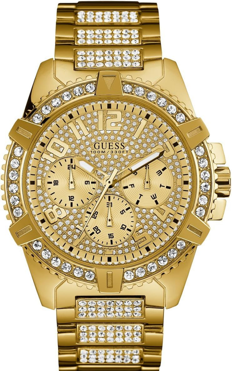 Men's Stainless Steel Crystal Embellished Watch