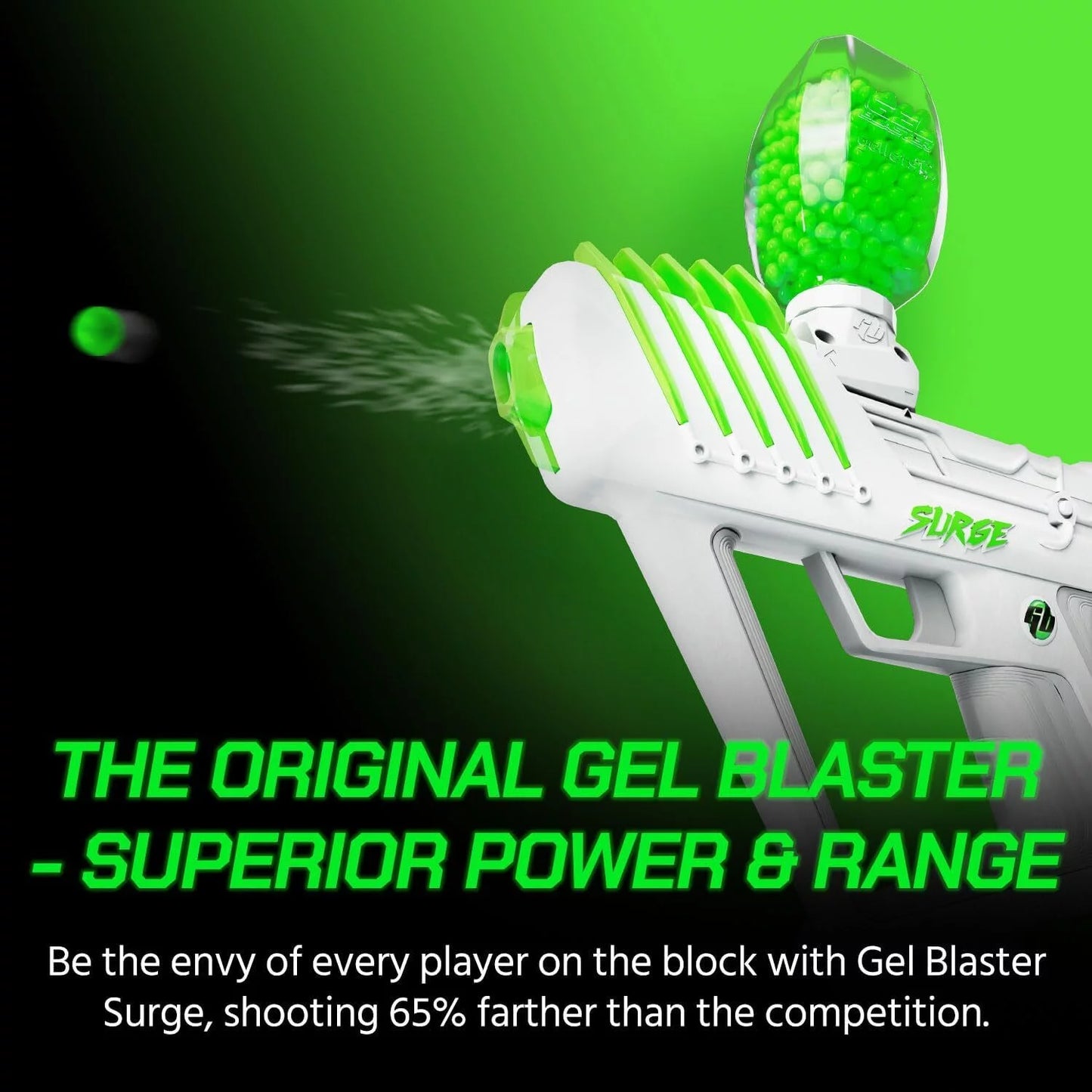 Water-Based Gellet Blaster with 10,000 Electric Green Gellet Pack
