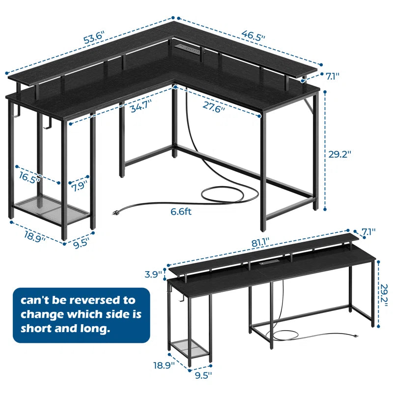 Kamai 54" L Shaped Computer Desk