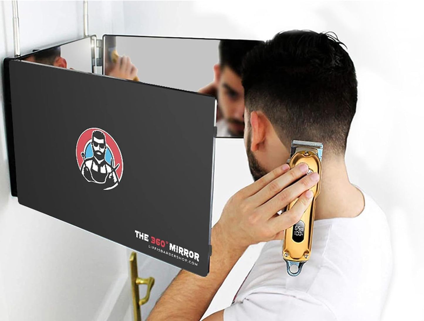 Hair Grooming 3 Way Adjustable Mirror for Men and Women