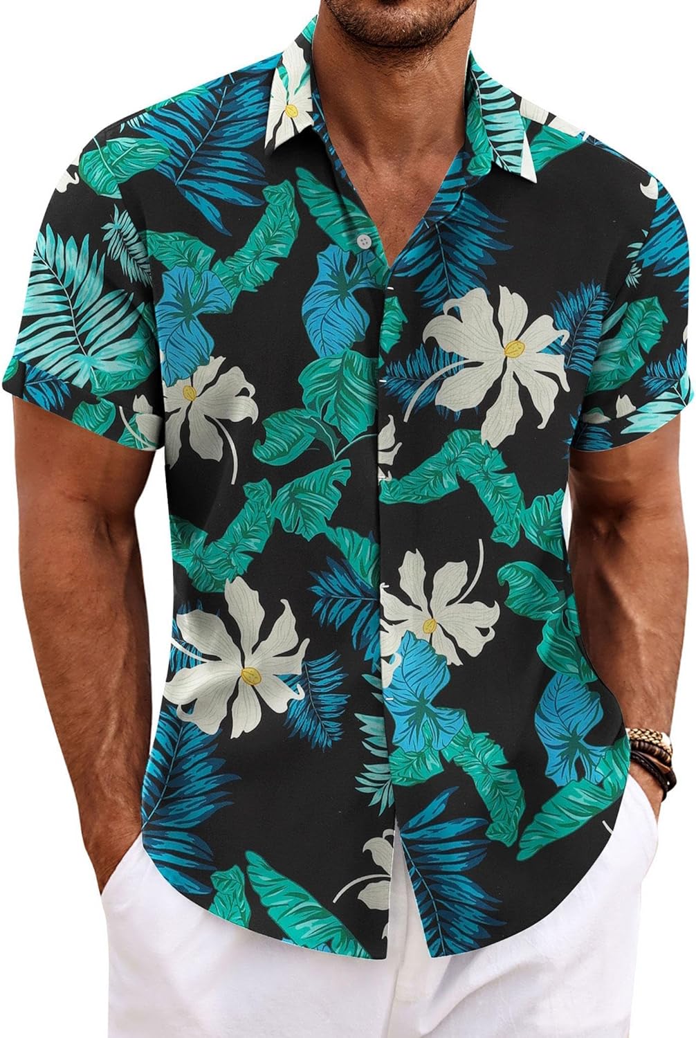 Men's Casual Button down Linen Shirt - Short Sleeve