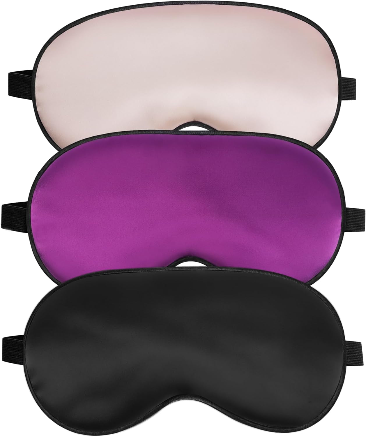Silk Sleep Mask for Sleeping with Adjustable Strap, Satin Blackout for Men&Women, Comfortable Blindfold Eyeshade for Night Sleep (Black,Blue,Green)