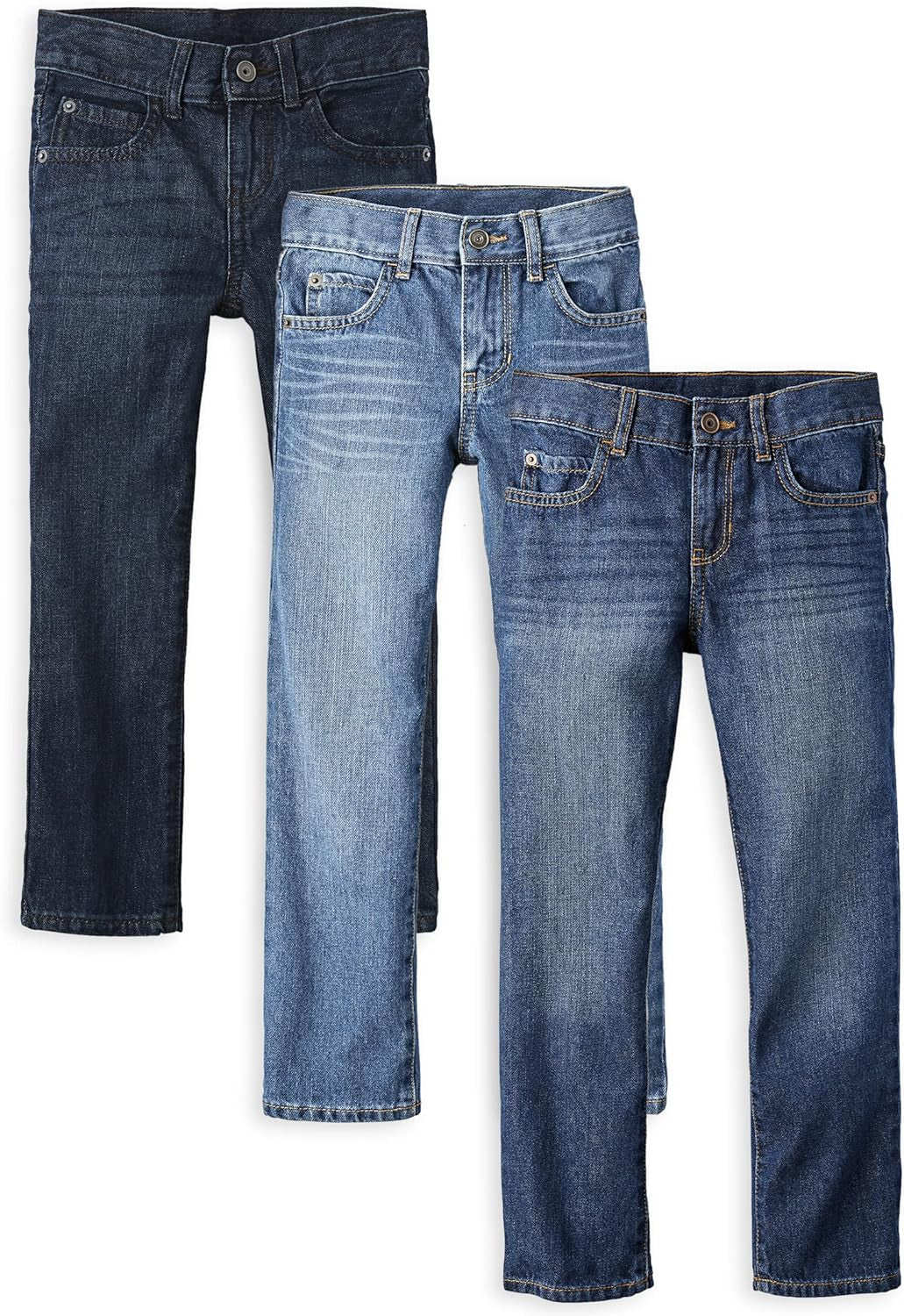 Boy's Basic Straight Leg Jeans - Multipack