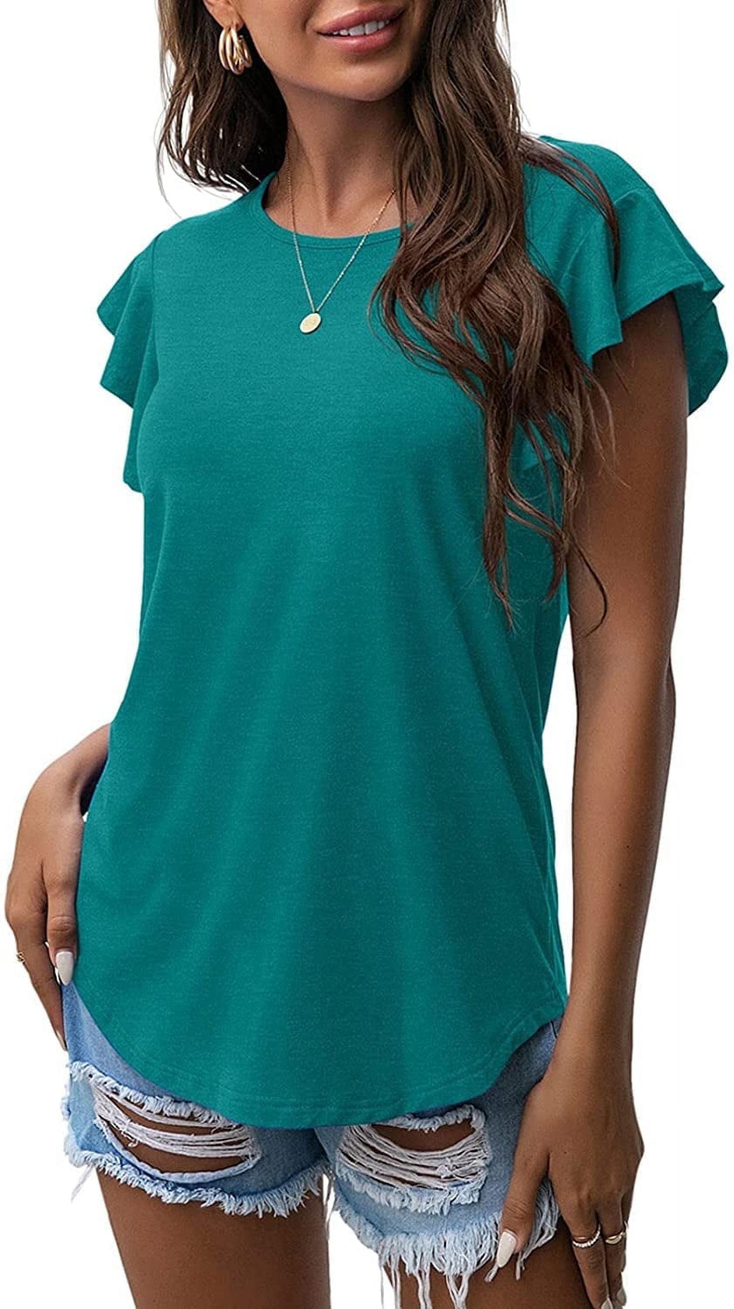 Women's Summer Ruffle Short Sleeve Shirt