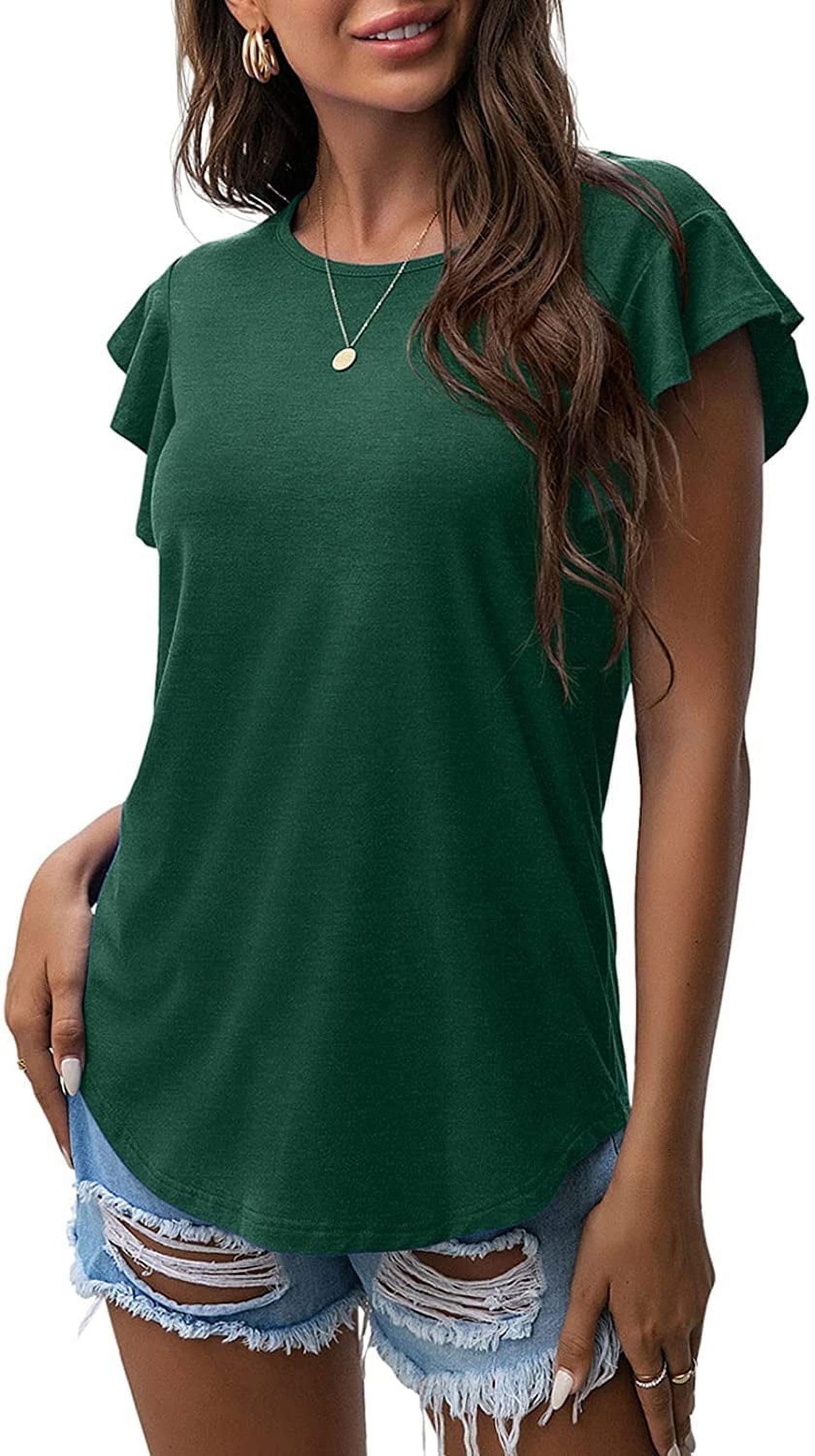 Women's Summer Ruffle Short Sleeve Shirt