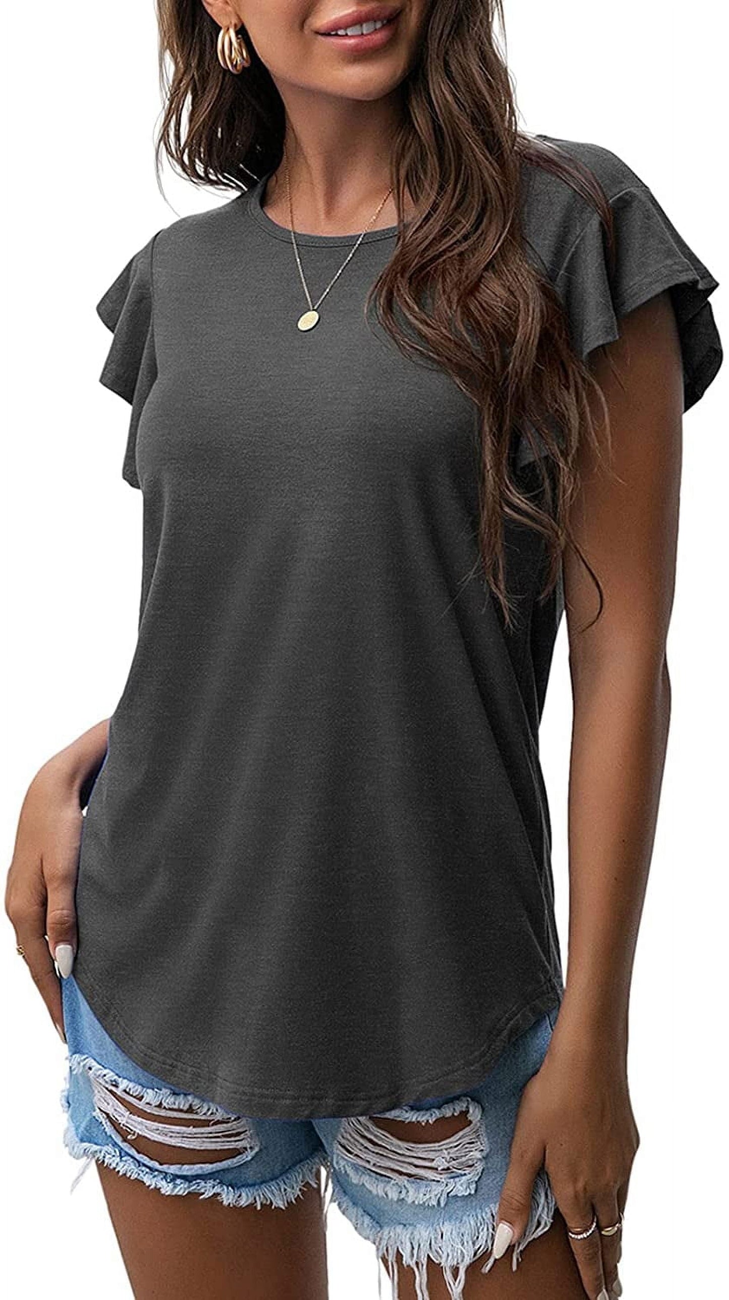 Women's Summer Ruffle Short Sleeve Shirt
