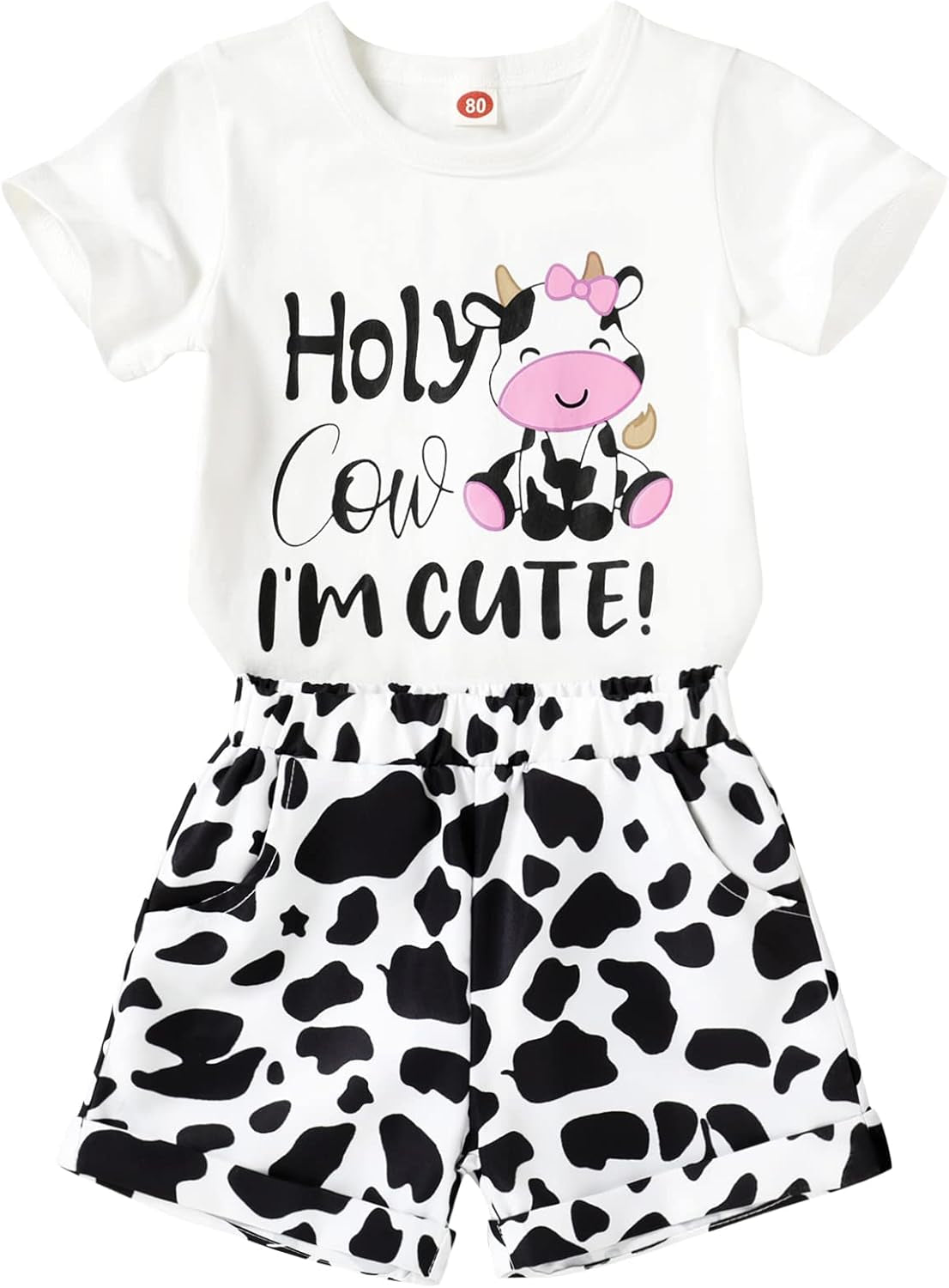 Girl's Short Set with Belt for Toddler's & Babies
