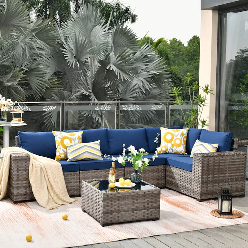 6 Pieces Patio Sectional Sofas