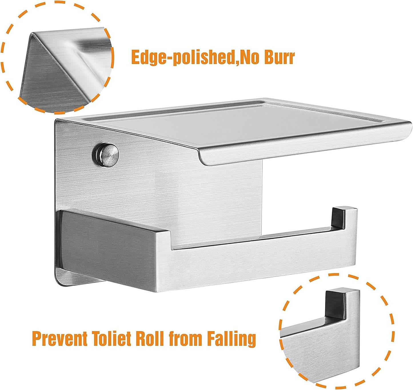 Toilet Paper Holder with Shelf
