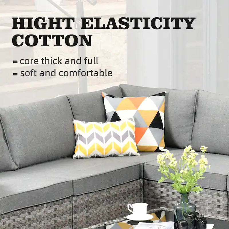 6 Pieces Patio Sectional Sofas