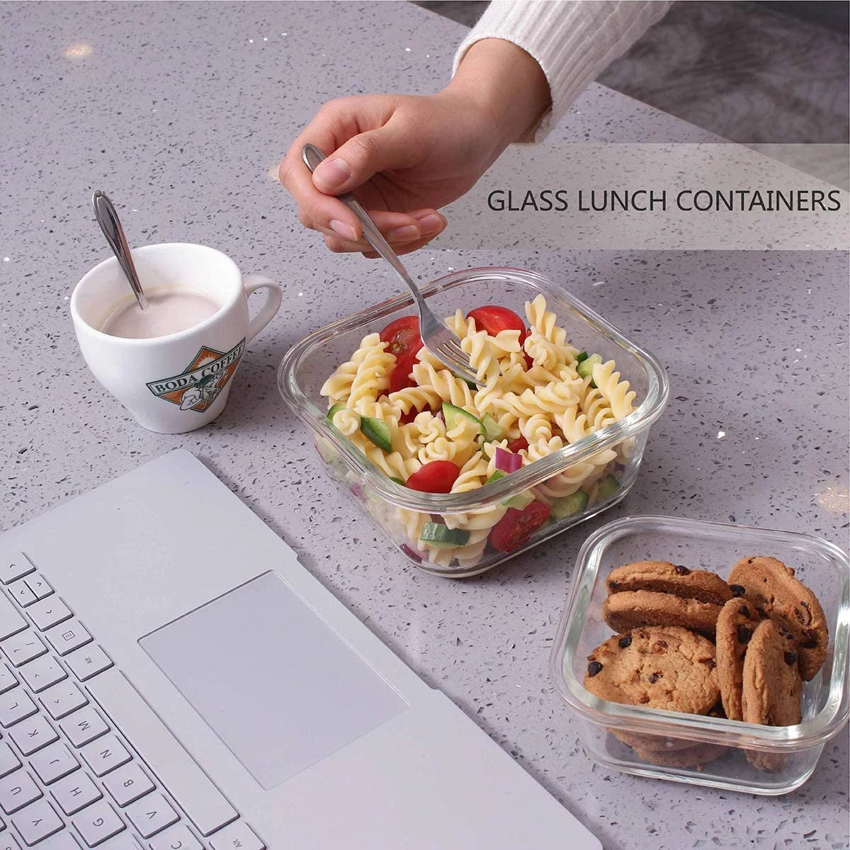 Glass Food Storage Containers with Lids - 9 Lids & 9 Containers