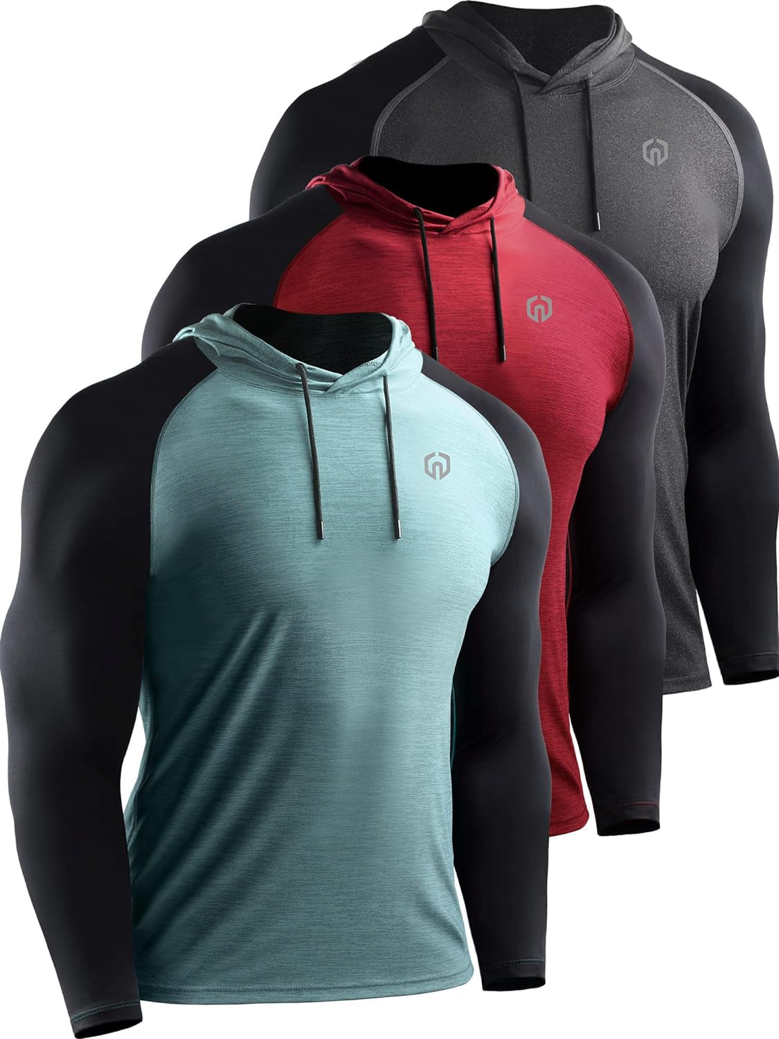 Men's Long Sleeve Workout Shirts with Hoods