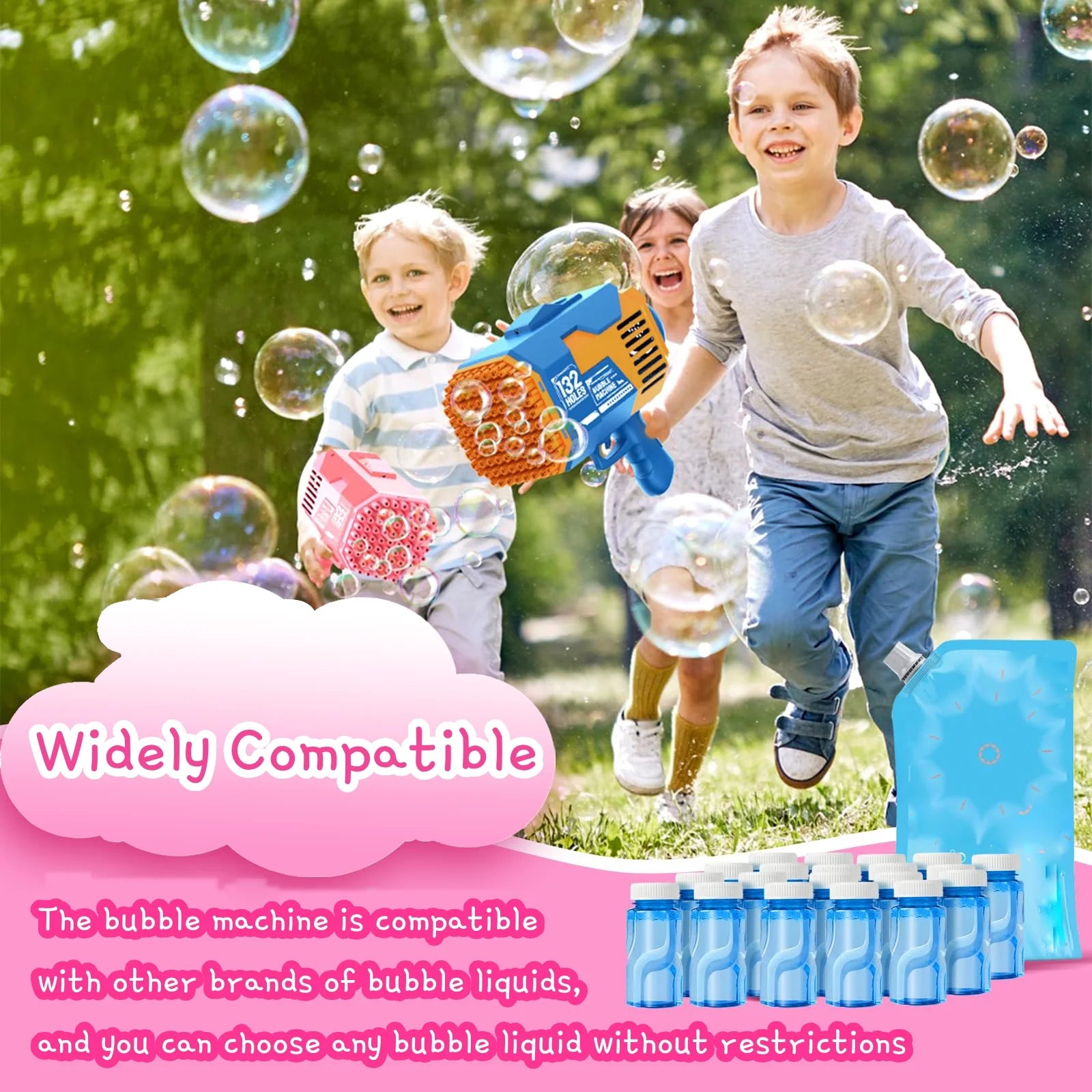 Bubble Machine with Colorful Lights - Pink