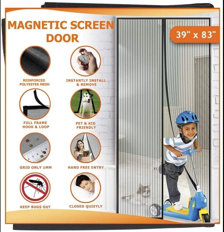 Magnetic Screen Door Mesh Curtain