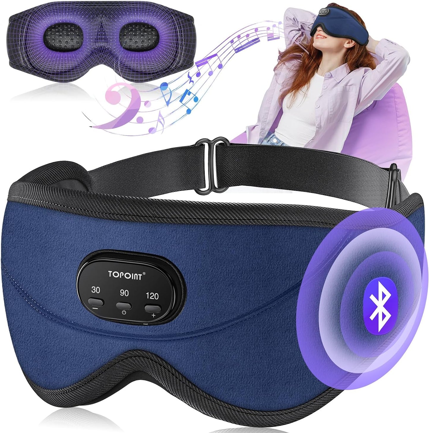 Sleep Mask Headphones with Wireless Bluetooth