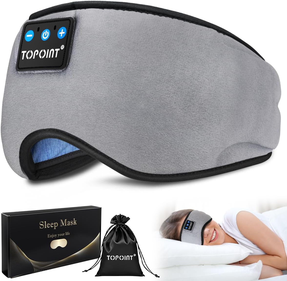 Sleep Mask Headphones with Wireless Bluetooth