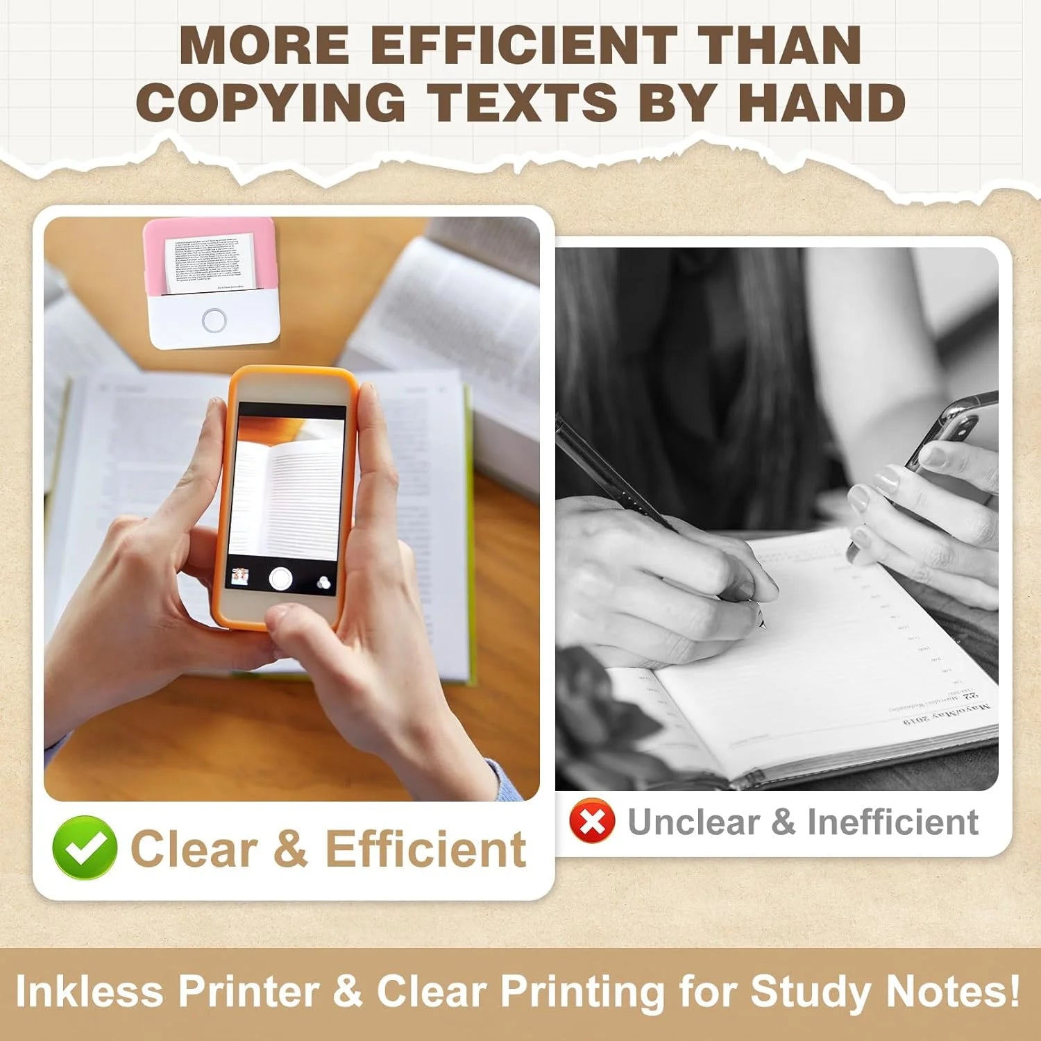 Wireless Bluetooth Inkless Portable Printer