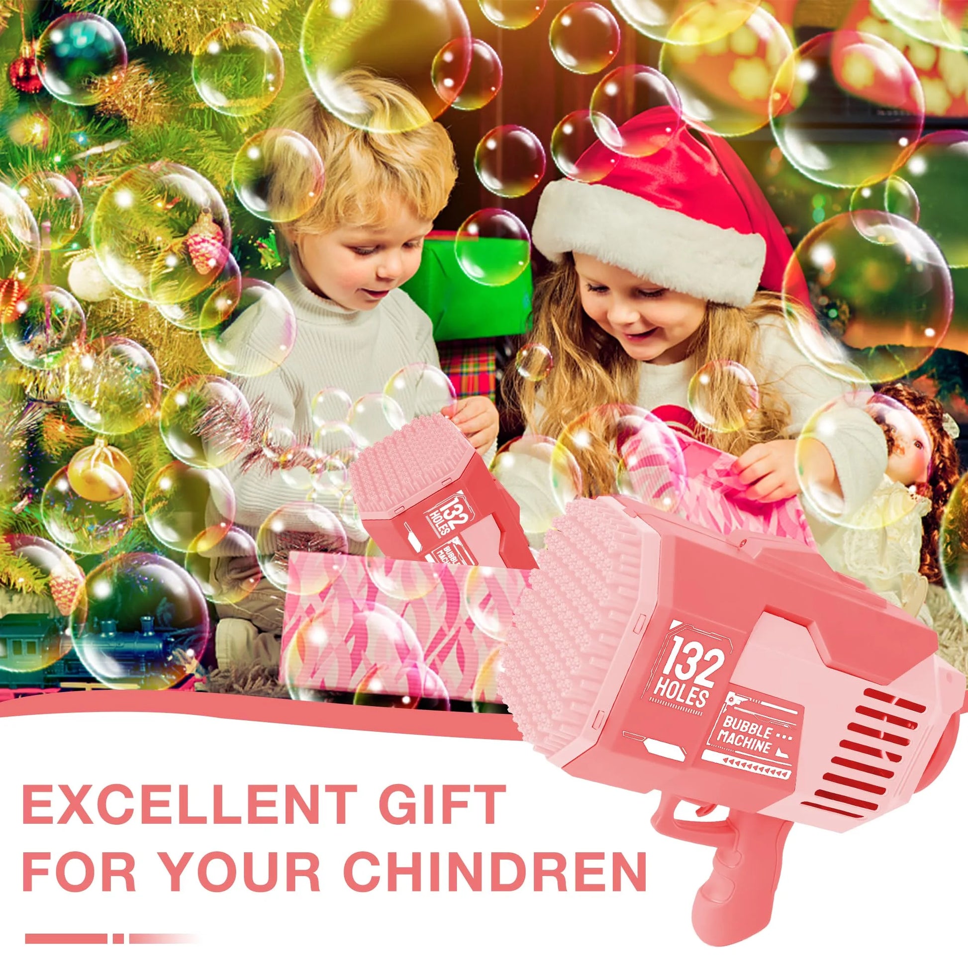 Bubble Machine with Colorful Lights - Pink