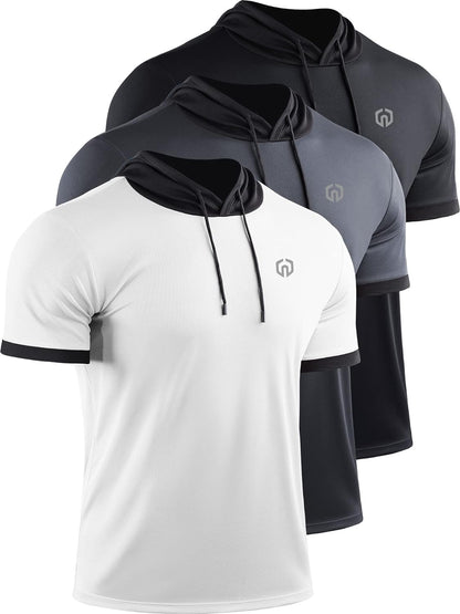 Men's Dry Fit Performance Athletic Shirt with Hoods