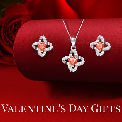 Women's Eternal Rose with Necklace & Earrings Set