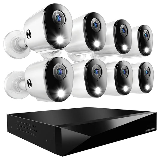 2-Way Audio Security System with 1TB Hard Drive and 8 Wired 1080P Cameras