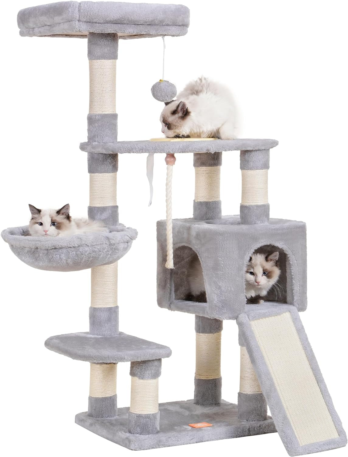 Multi-Level Cat Condo with Feeding Bowl 