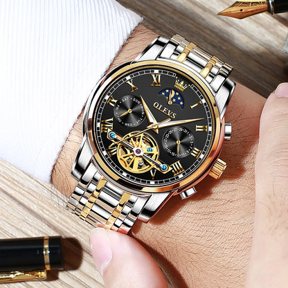 Men's Waterproof Skeleton Mechanical Self Winding Luxury Watch