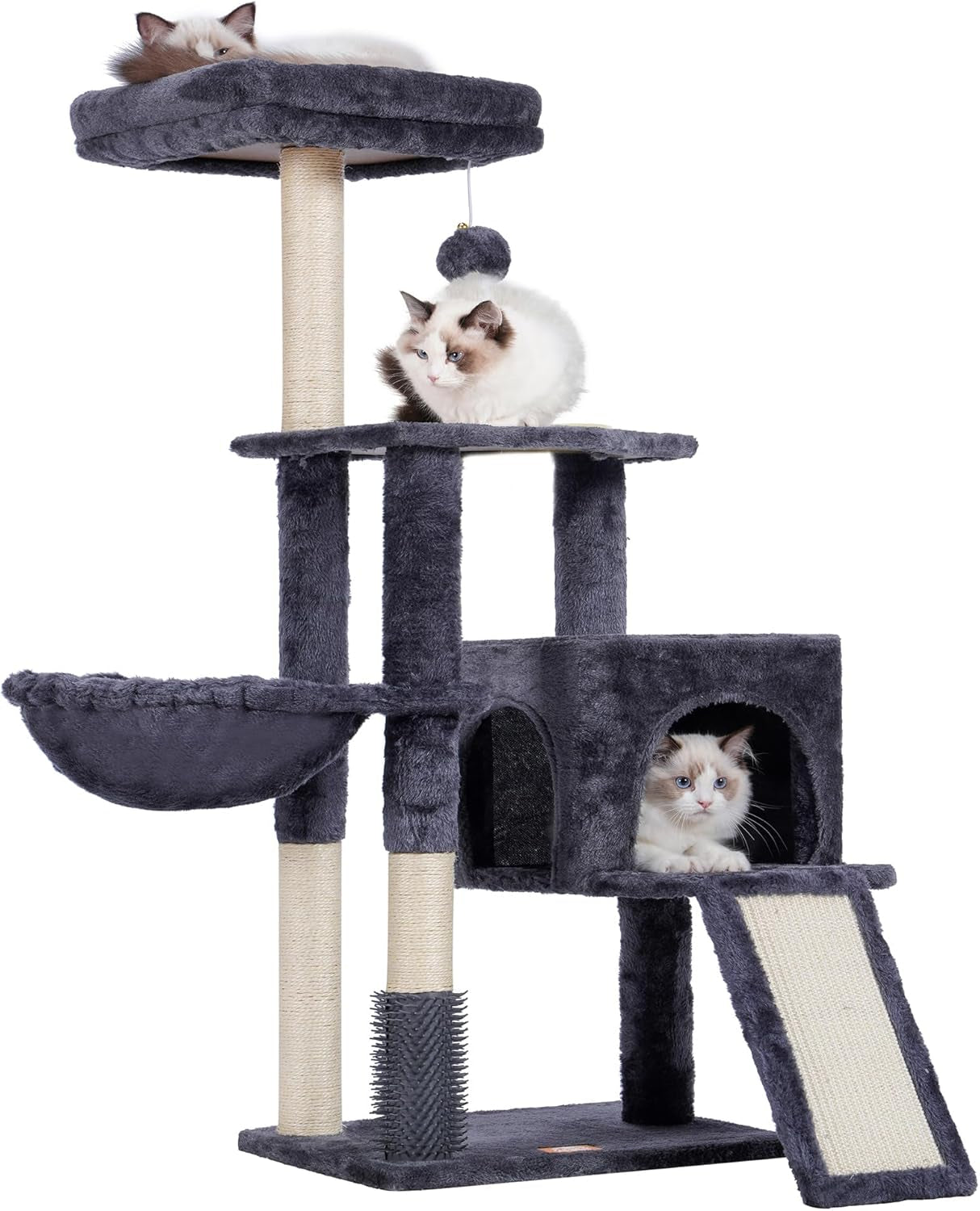 Multi-Level Cat Condo with Feeding Bowl 