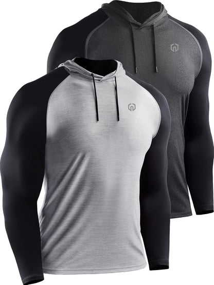 Men's Long Sleeve Workout Shirts with Hoods