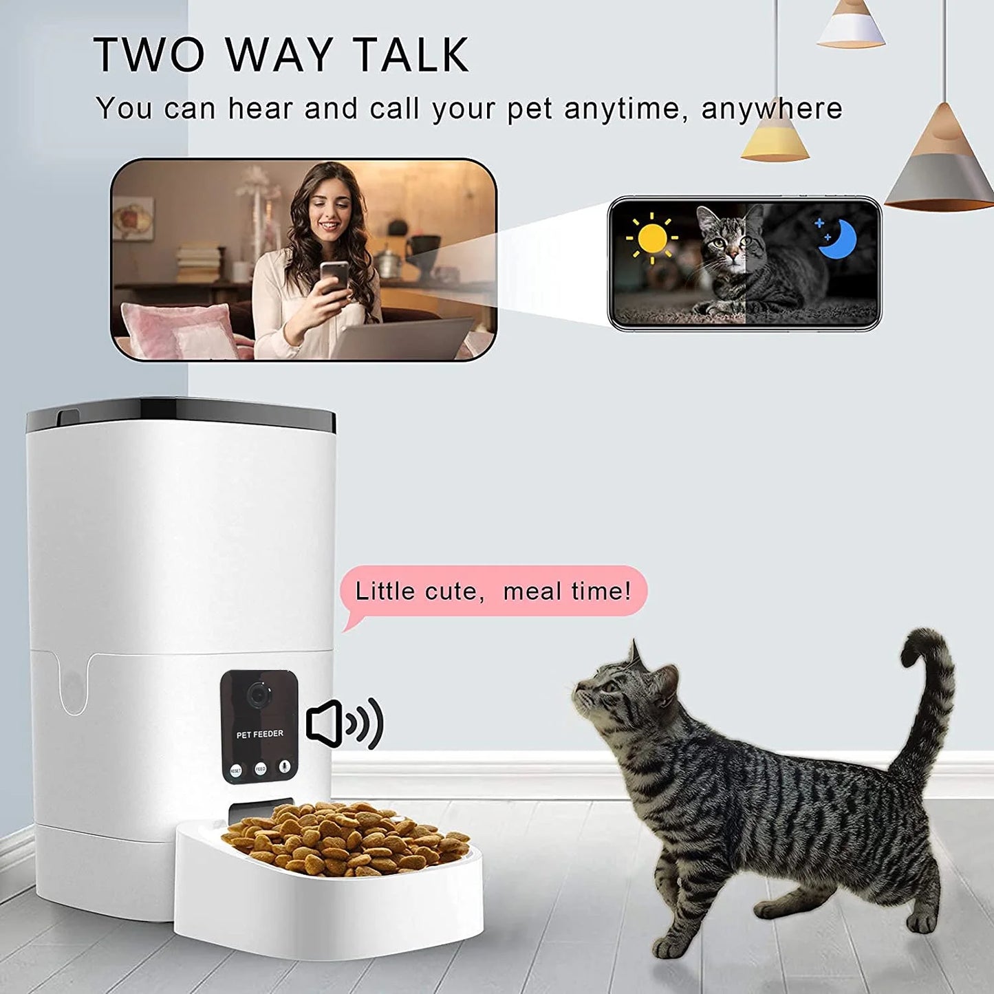 Automatic Pet Feeder with1080P Camera, App Control & Voice Recorder