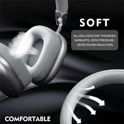 Over Ear Wireless Bluetooth Headphones with Microphones - Silver