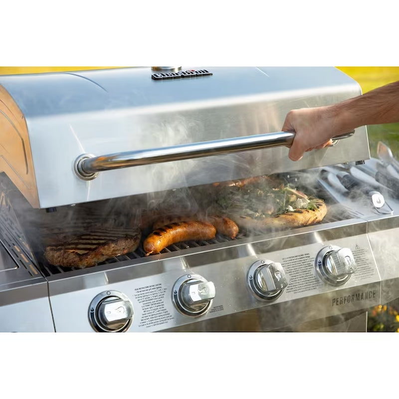  4-Burner Liquid Propane Gas Grill with 1 Side Burner