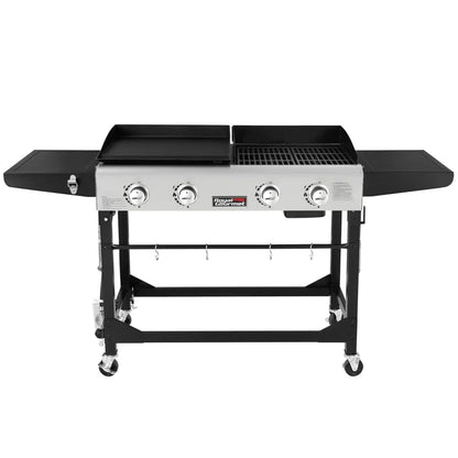 4 Burner Gas Grill and Griddle Combo with Side Table