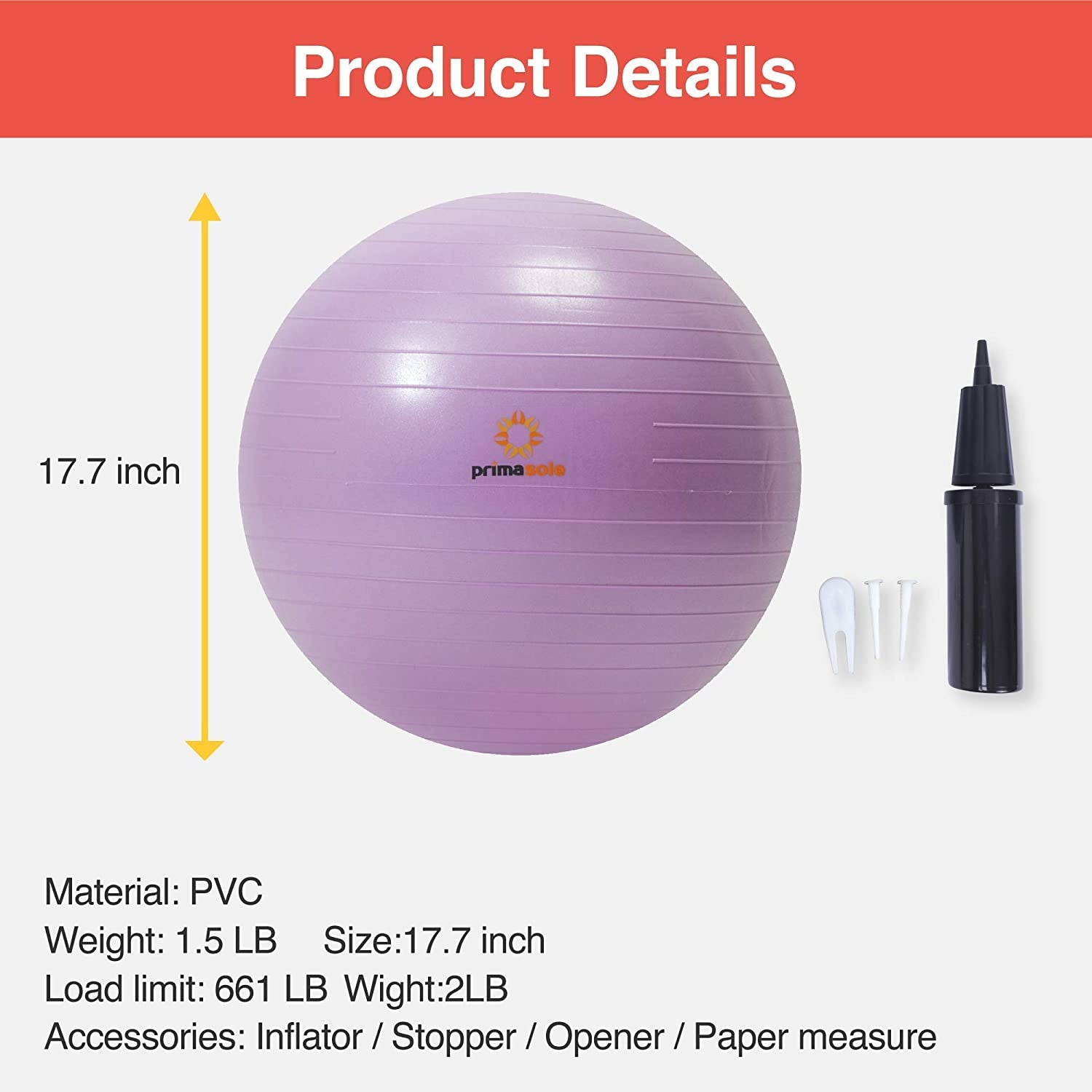 Exercise Ball with Inflator Pump