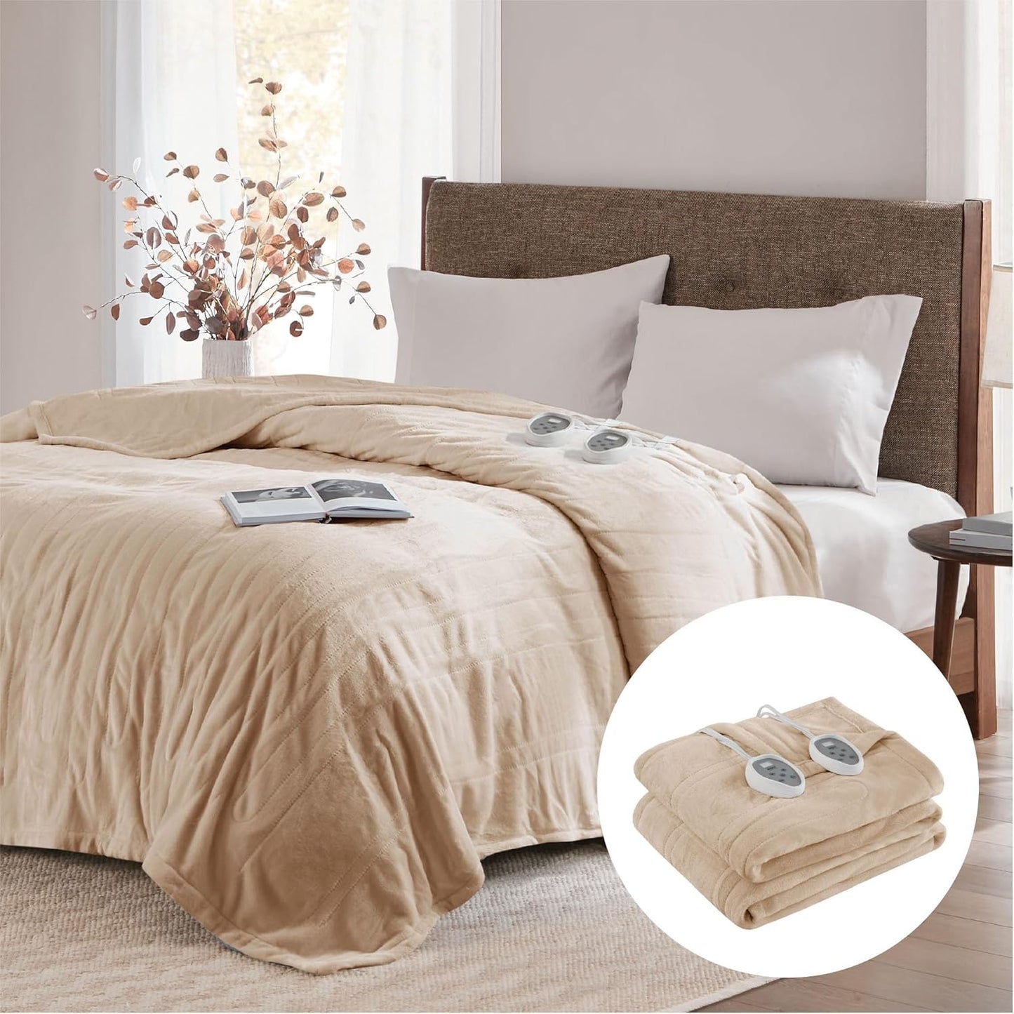 Luxury Heated Blanket With Dual Control & Auto Shut Off