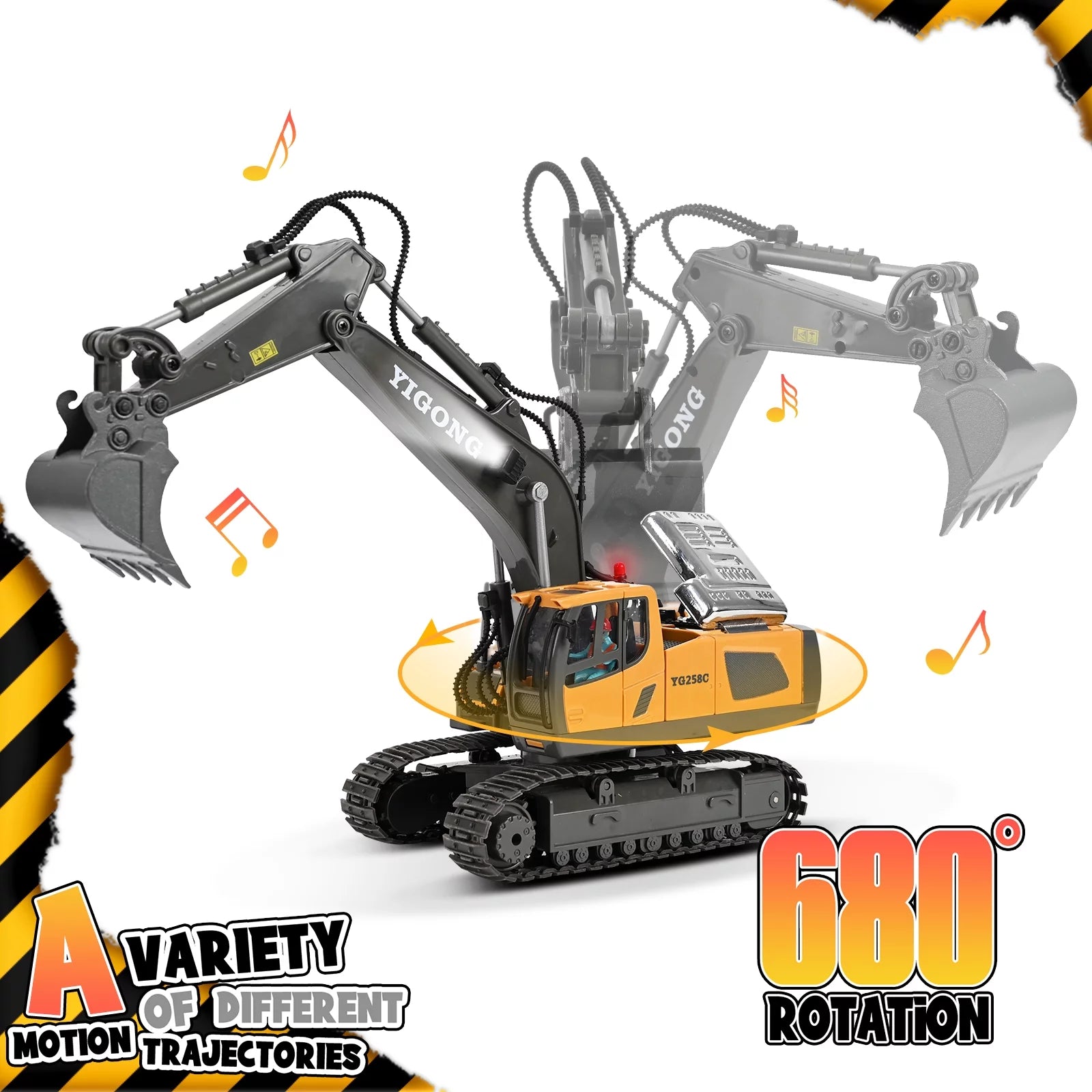 Remote Control Excavator - Kids 3-12 Years Old