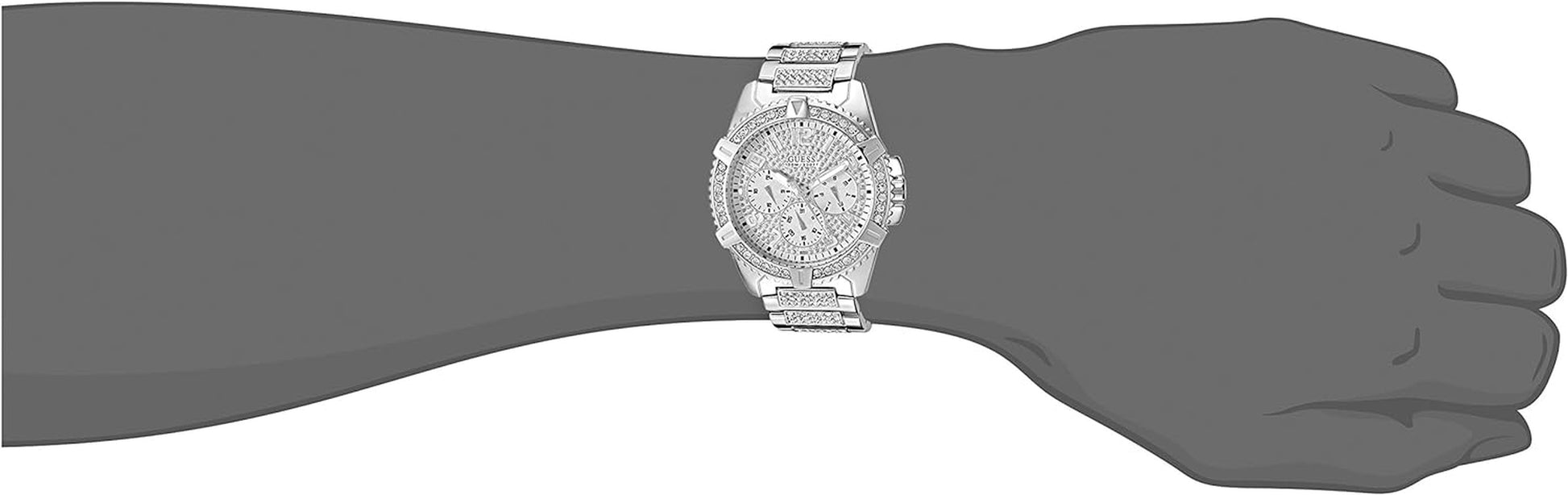 Men's Stainless Steel Crystal Embellished Watch 