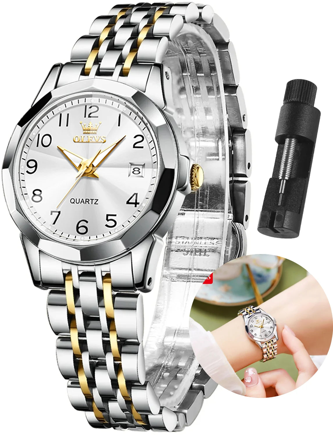 Women's Elegant Stainless Steel Waterproof Watch