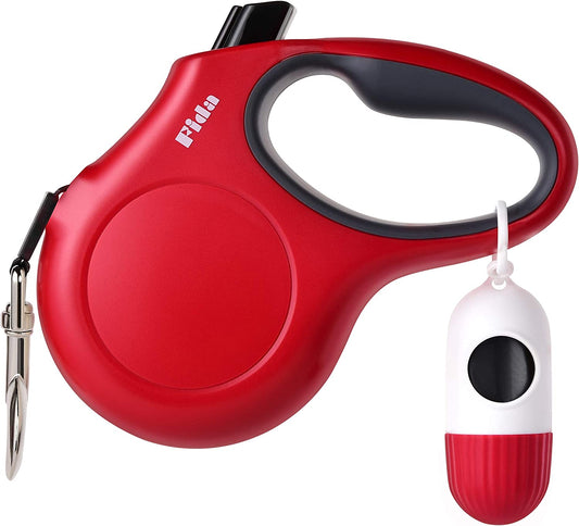 Retractable Dog Leash with Dispenser and Poop Bags