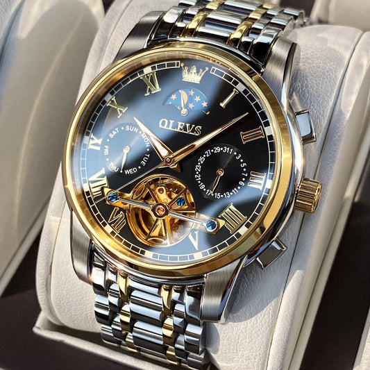 Men's Waterproof Skeleton Mechanical Self Winding Luxury Watch