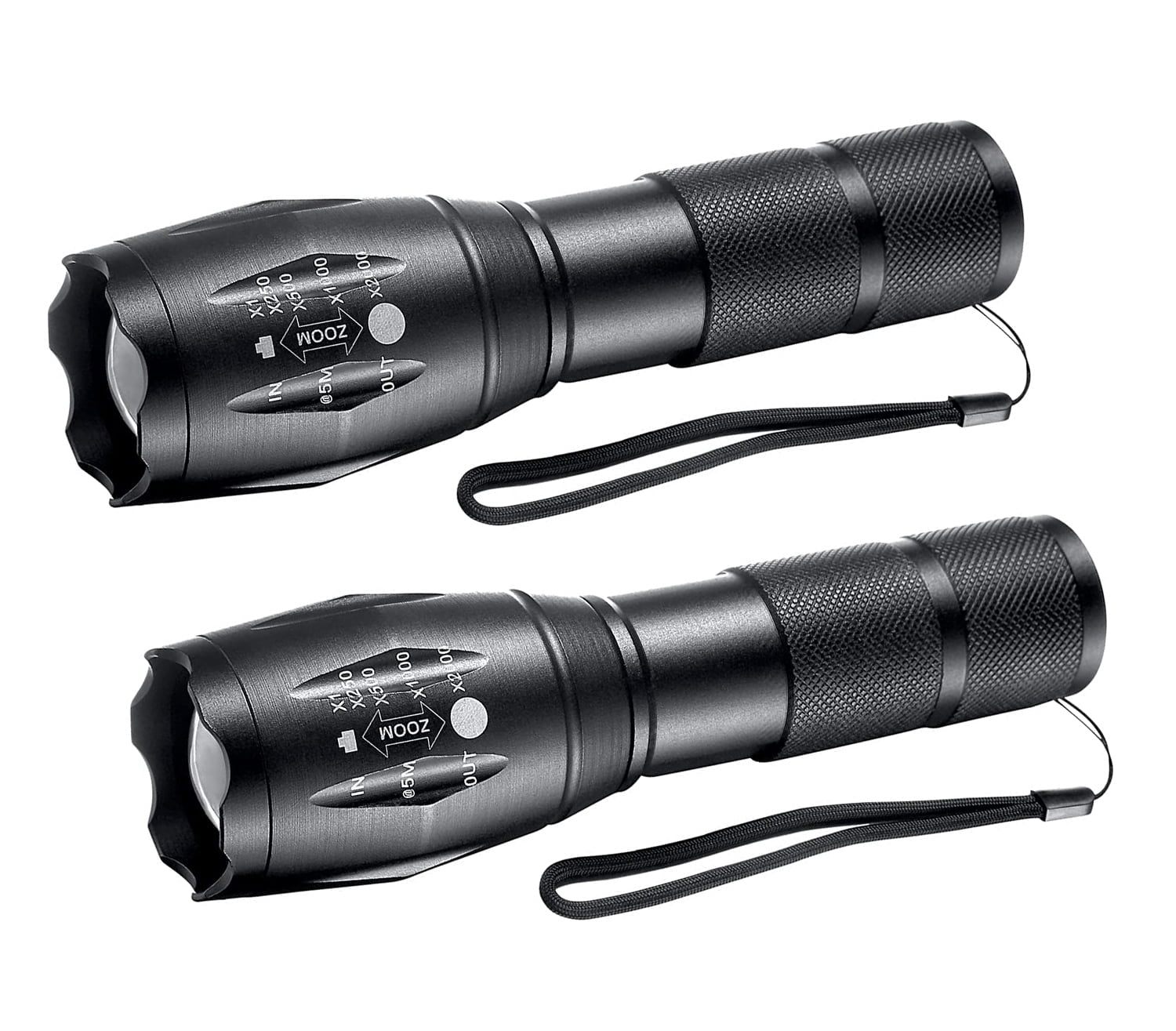 Zoomable LED Tactical Flashlights (Battery Not Included) - 2 Pack