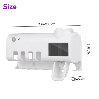 Automatic Toothpaste Dispenser, Toothbrush holder and Cleaner with UV Light Sterilizer
