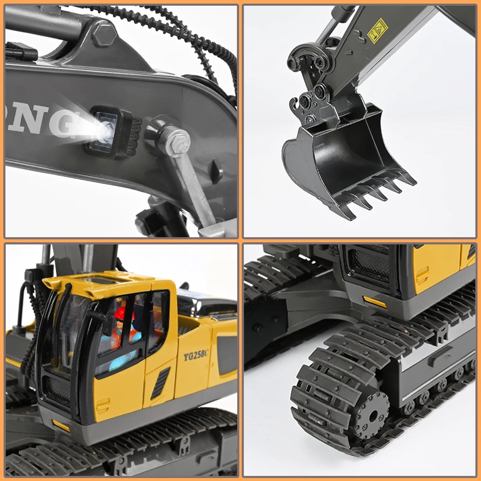 Remote Control Excavator - Kids 3-12 Years Old