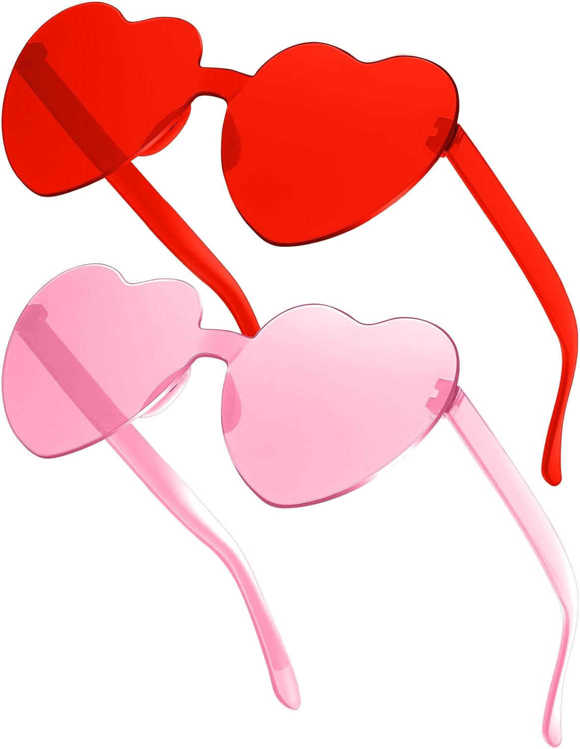 Girl's Transparent Heart Shaped Sunglasses - 2 pack