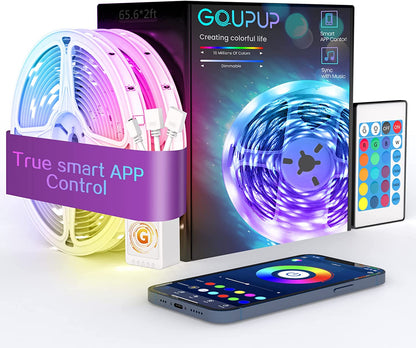 Bluetooth LED Strip Lights with Music Sync, Phone Controller and IR Remote(App+Remote +Mic).