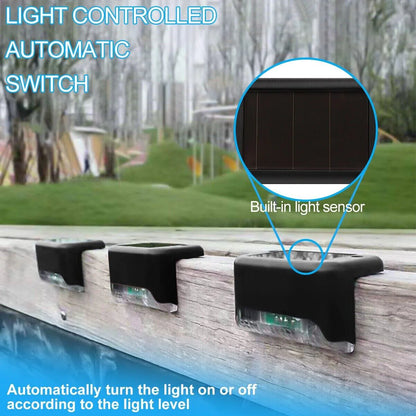 Waterproof LED Solar Power Step Lights - 8 Pack