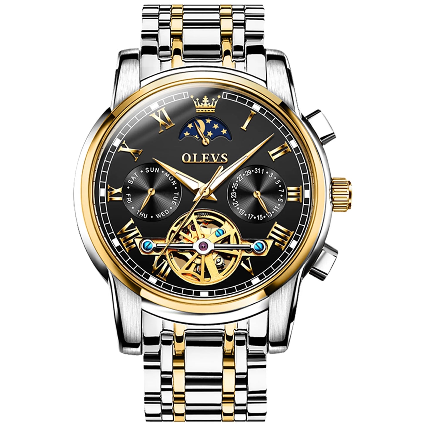 Men's Waterproof Skeleton Mechanical Self Winding Luxury Watch