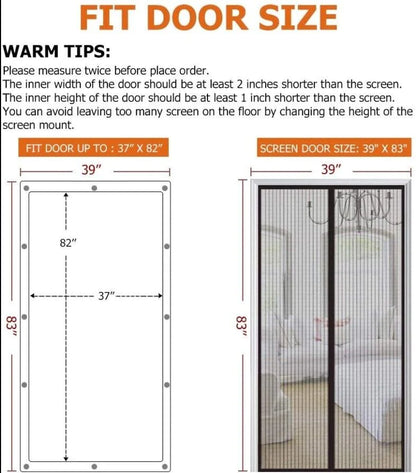 Magnetic Screen Door Mesh Curtain