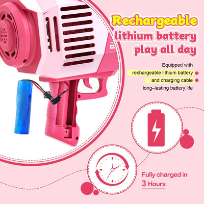 Bubble Machine with Colorful Lights - Pink